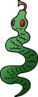 dessin animé doodle serpent vert vecteur
