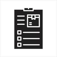 icône de glyphe de document de boîte de livraison vecteur