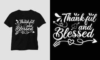 graphique de t-shirt de jour de thanksgiving d'automne vecteur