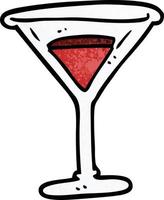 dessin animé doodle cocktail rouge vecteur