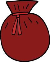 dessin animé doodle sac de santa vecteur