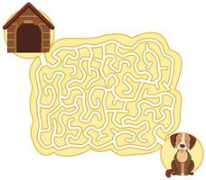 modèle de jeu de puzzle de labyrinthe de chien vecteur