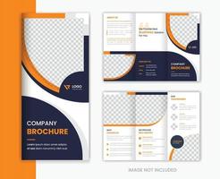 modèle de conception de brochure à trois volets d'entreprise orange, profil d'entreprise, conception de portefeuille d'entreprise vecteur