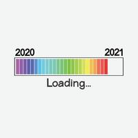 barre de chargement nouvel an 2021 isoler sur fond blanc. vecteur