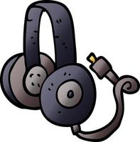 casque doodle dessin animé avec fil vecteur