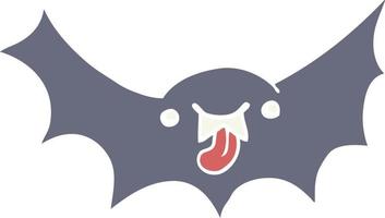 chauve-souris vampire de dessin animé de style plat couleur vecteur