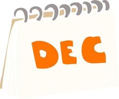 calendrier de doodle de dessin animé montrant le mois de décembre vecteur