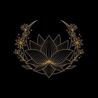 création de logo de lotus doré pour tatouage d'entreprise ou d'entreprise vecteur