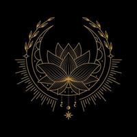 création de logo de lotus doré pour tatouage d'entreprise ou d'entreprise vecteur