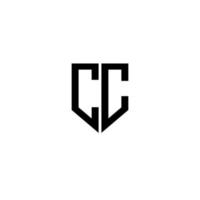 création de logo de lettre cc avec un fond blanc dans l'illustrateur. logo vectoriel, dessins de calligraphie pour logo, affiche, invitation, etc. vecteur