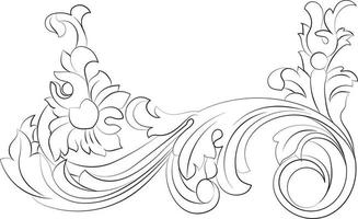 ancien baroque victorien cadre frontière floral ornement feuille faire défiler gravé rétro fleur motifs décoratif conception tatouage noir et blanc japonais filigrane calligraphique vecteur héraldique tourbillon