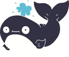 dessin animé doodle baleine vecteur