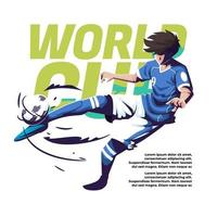 coupe du monde illustration d'un joueur tenant le ballon vecteur