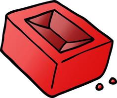 dessin animé doodle d'une brique rouge vecteur