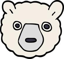 dessin animé doodle visage d'ours polaire vecteur