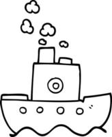 navire de dessin animé dessin au trait vecteur