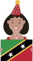 vecteur de drapeau de saint kitts et nevis dessiné à la main, vecteur de dollar des caraïbes orientales dessiné à la main