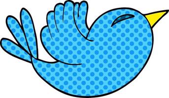 dessin animé doodle oiseau bleu vecteur