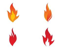 jeu d'icônes de flamme de feu vecteur