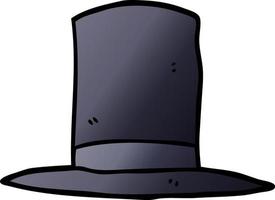 chapeau haut de forme doodle dessin animé vecteur