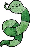 dessin animé doodle serpent enroulé vecteur