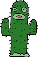 cactus de griffonnage de dessin animé vecteur