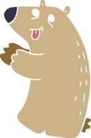 dessin animé doodle ours heureux vecteur