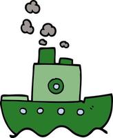 dessin animé doodle navire vecteur