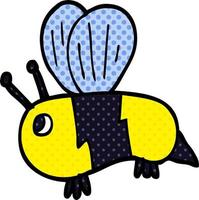 dessin animé doodle grosse abeille vecteur