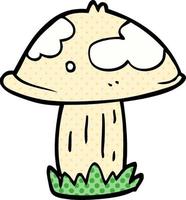 dessin animé doodle champignon sauvage vecteur