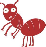 illustration en couleur plate d'une fourmi de dessin animé vecteur