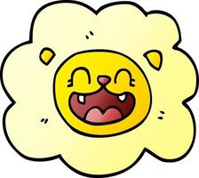 dessin animé doodle lion heureux vecteur
