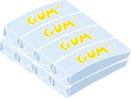 illustration en couleur plate d'un chewing-gum de dessin animé vecteur