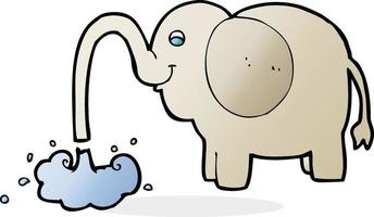 dessin animé éléphant éjacule de l'eau vecteur