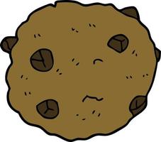 dessin animé doodle biscuit aux pépites de chocolat vecteur