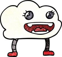 dessin animé doodle nuage météo expressif vecteur