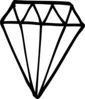 diamant de tatouage dessin animé dessin au trait vecteur