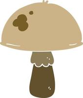 champignon de dessin animé de style plat couleur vecteur