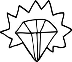 dessin au trait dessin animé diamant brillant vecteur