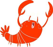 homard de dessin animé de style plat couleur vecteur