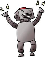 dessin animé doodle heureux robot vecteur