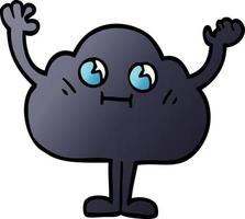 personnage de dessin animé doodle nuage sombre vecteur