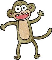 dessin animé doodle singe fou vecteur