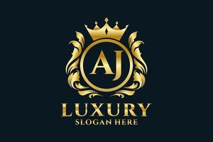 modèle de logo de luxe royal lettre aj initial dans l'art vectoriel pour les projets de marque luxueux et autres illustrations vectorielles.