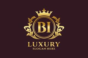 modèle de logo de luxe royal de lettre bi initiale dans l'art vectoriel pour des projets de marque luxueux et d'autres illustrations vectorielles.