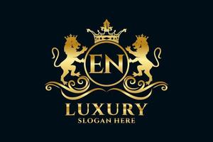 modèle de logo initial en lettre lion royal luxe dans l'art vectoriel pour les projets de marque de luxe et autres illustrations vectorielles.