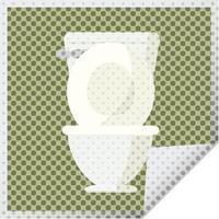 autocollant carré illustration vectorielle graphique toilettes ouvertes vecteur