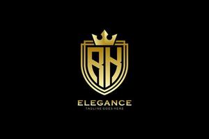 logo monogramme de luxe élégant initial rk ou modèle de badge avec volutes et couronne royale - parfait pour les projets de marque de luxe vecteur