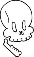 crâne d'halloween dessin animé dessin au trait vecteur