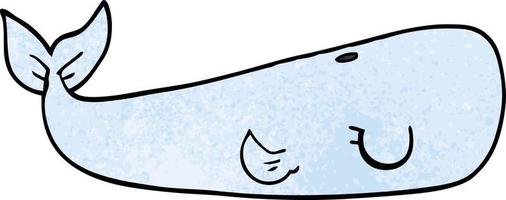 dessin animé doodle baleine de mer vecteur